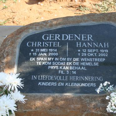 GERDENER Christel 1914-2002 &amp; Hannah 1919-2002