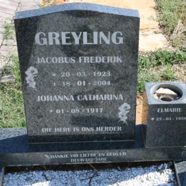 GREYLING Jacobus Frederik 1923-2004 &amp; Johanna Catharina 1917-