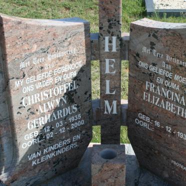 HELM Christoffel Alwyn Gerhardus 1935-2000 &amp; Francina Elizabeth 1937-