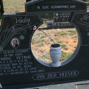 HEEVER Henning Petrus, van der 1952-1992