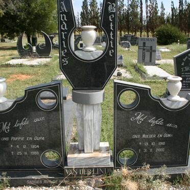 LINDE Andries, van der 1904-1988 &amp; Bettie 1910-2000