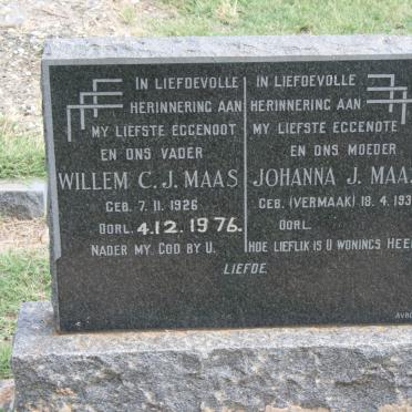 MAAS Willem C.J. 1926-1976 &amp; Johanna J. VERMAAK 1930-