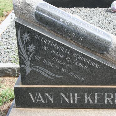 NIEKERK Agnes Elizabeth, van 1931-1976