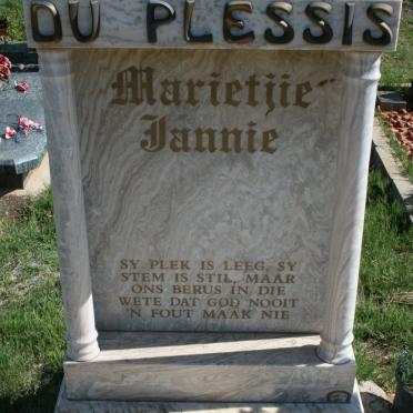 PLESSIS Marietjie Jannie, du