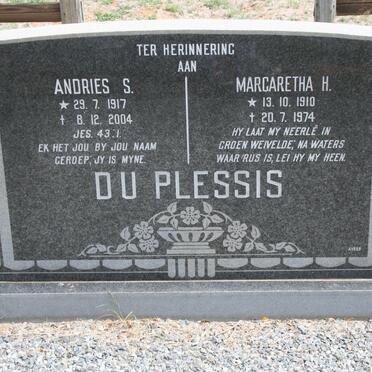 PLESSIS Andries S., du 1917-2004 &amp; Margaretha H. 1910-1974