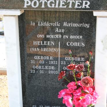 POTGIETER Heleen nee VAN VREDEN 1931-2003 :: POTGIETER Cobus 1958-2003 