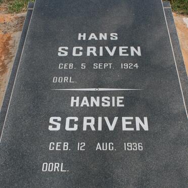 SCRIVEN Hans 1924- &amp; SCHRIVEN Hansie 1936-
