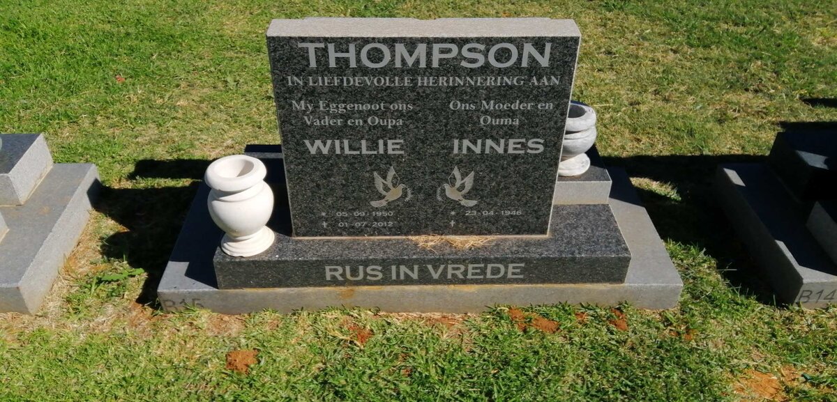 THOMPSON Willie 1950-2012 &amp; Innes 1946-
