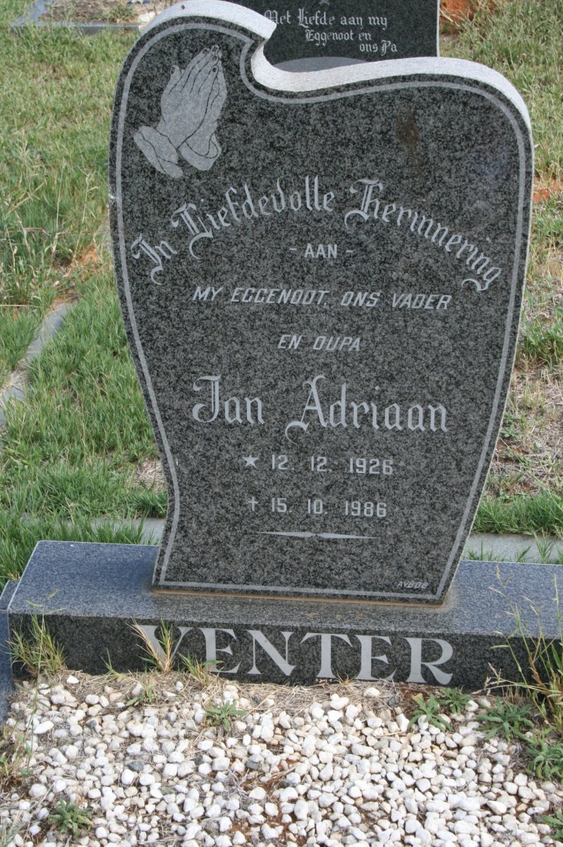 VENTER Jan Adriaan 1926-1986