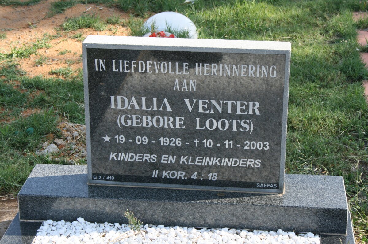 VENTER Idalia nee LOOTS 1926-2003