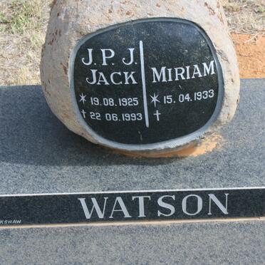 WATSON J.P.J. 1925-1993 &amp; Miriam 1933-