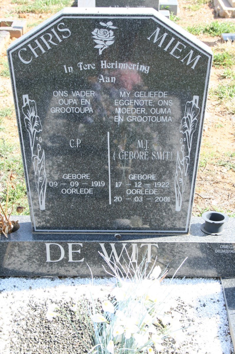 WIT C.P., de 1919- &amp; M.J. SMIT 1922-2001