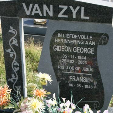 ZYL Gideon George, van 1944-2003 &amp; Fransie 1946-