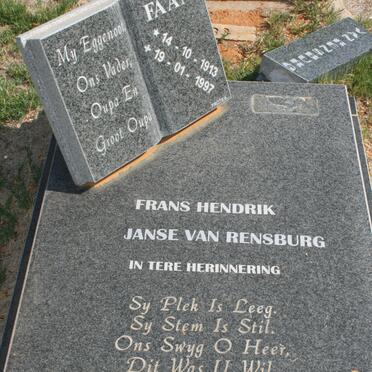 RENSBURG Frans Hendrik, Janse van 1913-1997