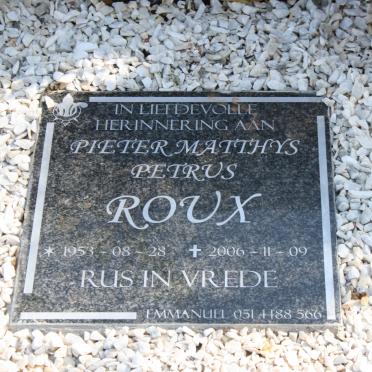 ROUX Pieter Matthys Petrus 1953-2006