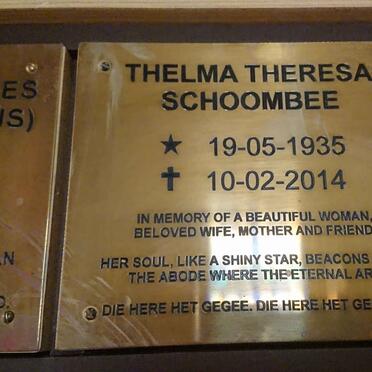 SCHOOMBEE Thelma Theresa 1935-2014