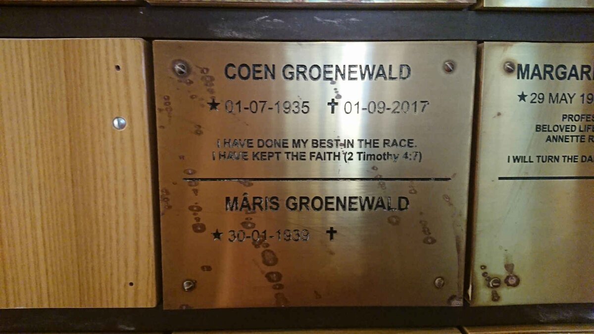 GROENEWALD Coen 1935-2017 &amp; Máris 1939-