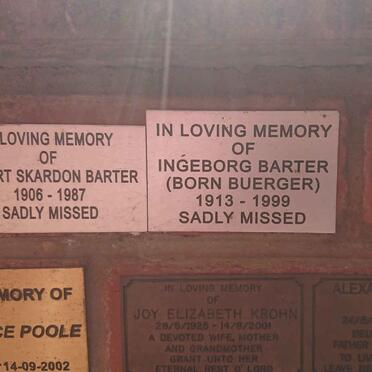 BARTER Stuart Skardon 1906-1987 &amp; Ingéborg BUERGER 1913-1999 :: LUCKETT Rob 1955-1994