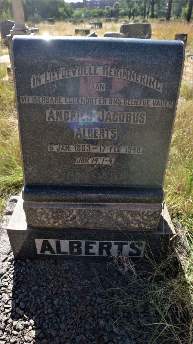 ALBERTS Andries Jacobus 1883-1948