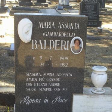 BALDERI Maria Assunta nee GAMBARDELLA 1909-1992