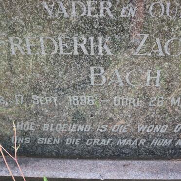 BACH Frederik Zacharia 1896-1958 &amp; Hester Elizabetha Margaretha 1898-1970