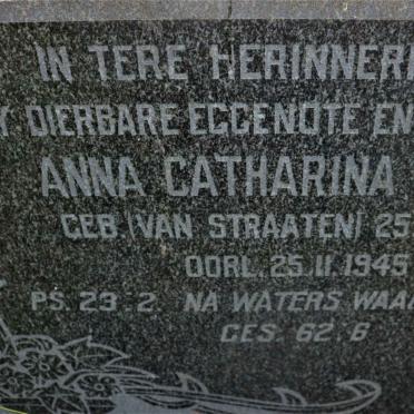 BOTHA Anna Catharina nee VAN STRAATEN 1888-1945