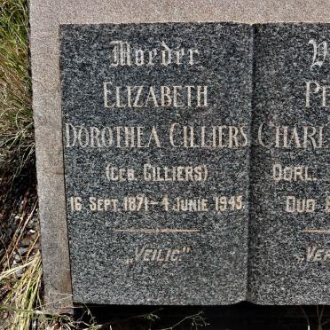 CILLIERS Petrus Charl -1952 &amp; Elizabeth Dorothea CILLIERS 1871-1945