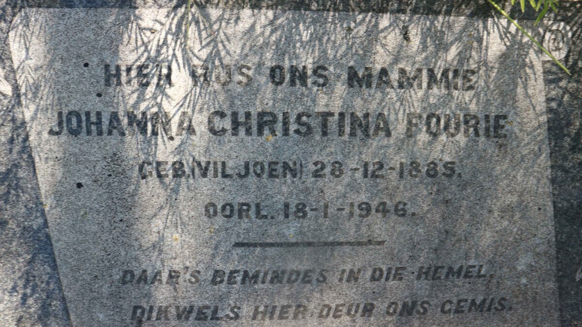 FOURIE Johanna Christina nee VILJOEN 1885-1946
