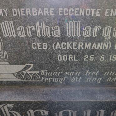 GROVE Martha Margaretha nee ACKERMANN 1890-1947
