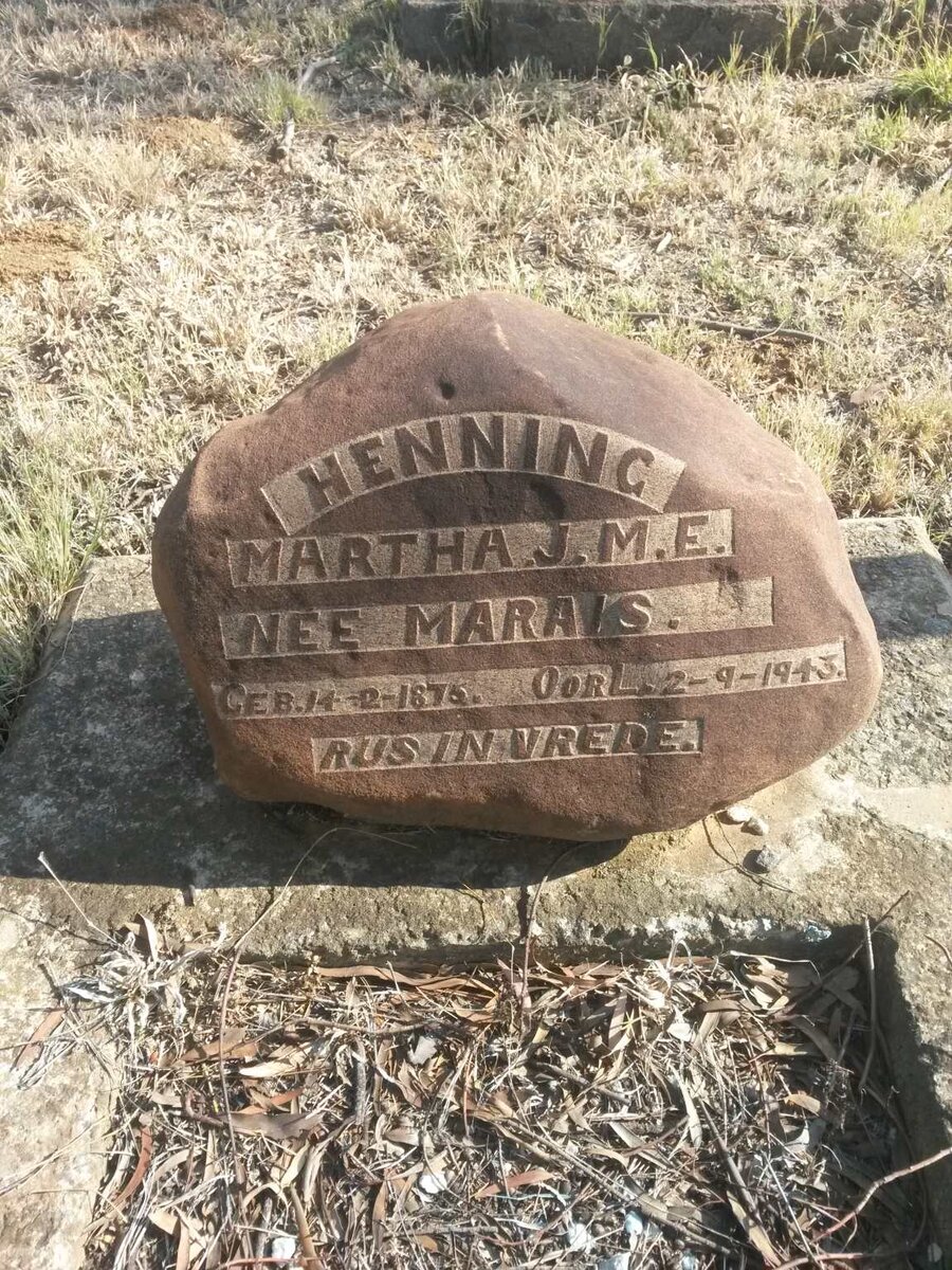 HENNING Martha J.M.E. nee MARAIS 1875-1943