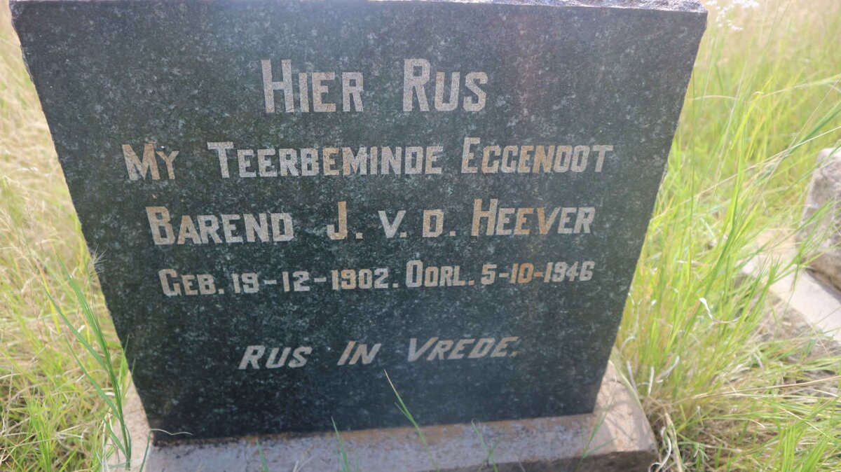 HEEVER Barend J., v.d. 1902-1946