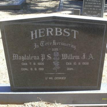 HERBST Willem J.A. 1908- &amp; Magdalena P.S 1905-1981