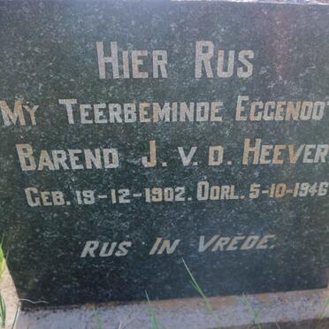 HEEVER Barend J., v.d. 1902-1946