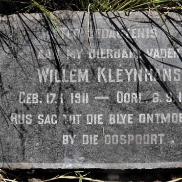 KLEYNHANS Willem 1911-1946