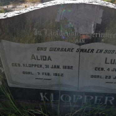 KLOPPER Lukas 1876-1953 &amp; Alida 1882-1952