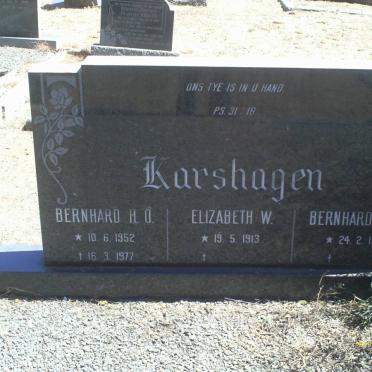 KARSHAGEN Bernhard H.O. 1912- &amp; Elizabeth W. 1913- :: KARSHAGEN Bernhard H.O. 1952-1977