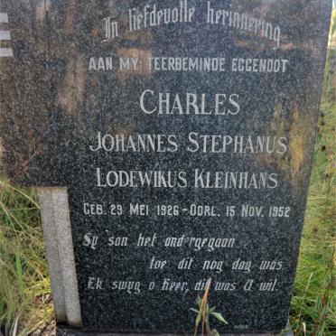KLEINHANS Charles Johannes Stephanus Lodewikus 1926-1952