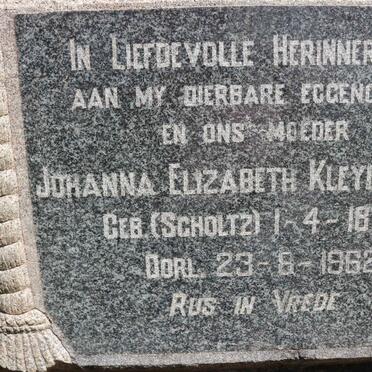 KLEYNHANS Hendrik Andries 1867-1949 &amp; Johanna Elizabeth SCHOLTZ 1875-1962