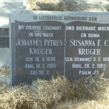 KRUGER Johannes Petrus 1898-1955 &amp; Susanna F.C. HENNING 1898-1987