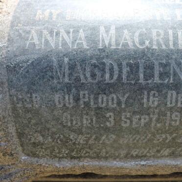 LESSING Anna Magrietha Magdelena nee DU PLOOY 1914-1947