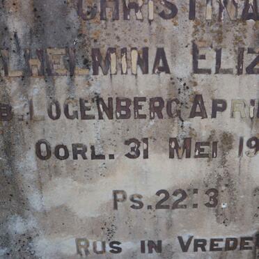 McQUEEN Christina Wilhelmina Elizabeth nee LOGENBERG 1866-1943