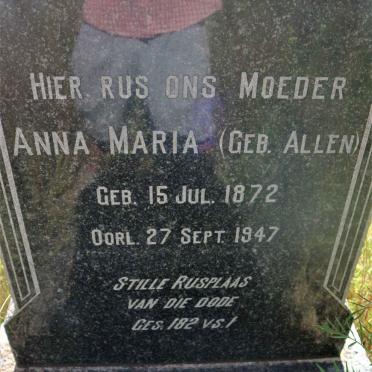 MARX Anna Maria nee ALLEN 1872-1947