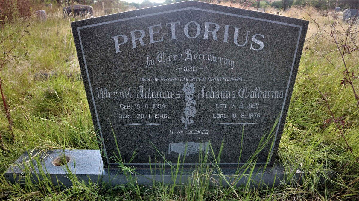 PRETORIUS Wessel Johannes 1894-1946 &amp; Johanna Catharina 1897-1978