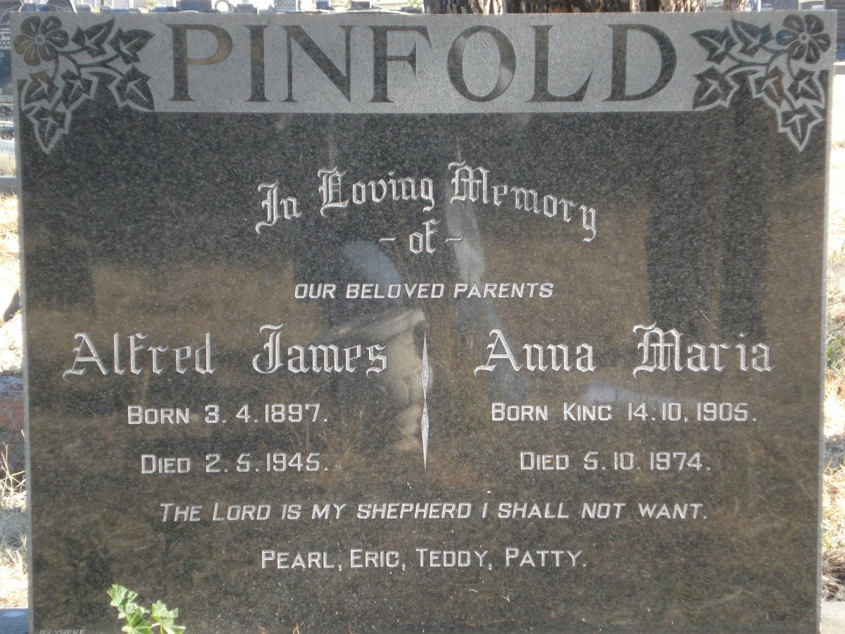 PINFOLD Alfred James 1897-1945 &amp; Anna Maria KING 1905-1974