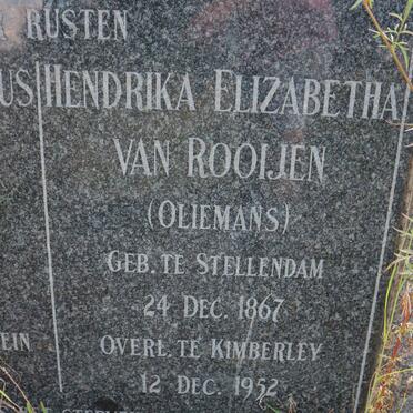 ROOIJEN Henderikus Hermanus, van 1868-1952 &amp; Hendrika Elizabetha OLIEMANS 1867-1952