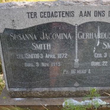 SMITH Gerhardus Johannes 1861-1933 &amp; Susanna Jacomina SMITH 1872-1945