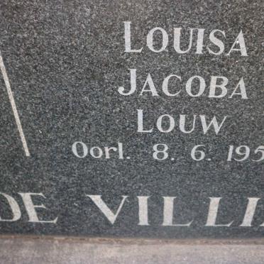 VILLIERS Frances Reitz, de -1947 &amp; Louisa Jacoba Louw -1958 :: DE VILLIERS Rijk Taillefer Bernhardi -1958