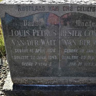 WALT Louis Petrus, van der 1876-1949 &amp; Hester Cornelia 1887-1968
