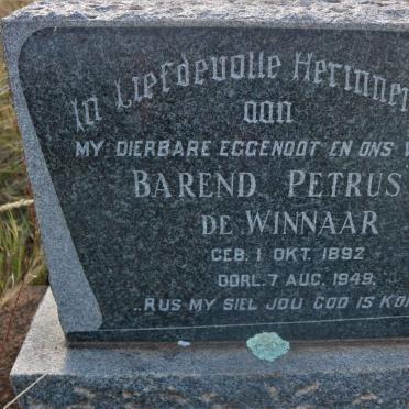 WINNAAR Barend Petrus, de 1892-1949