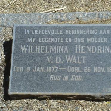 WALT Wilhelmina Hendrina, v.d. 1877-1954